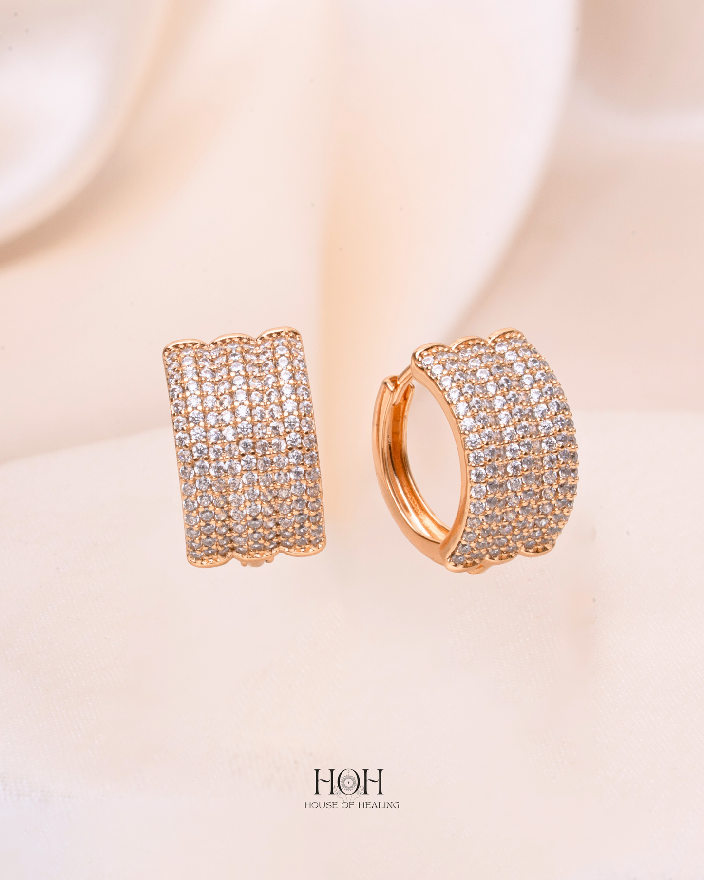 The Fluted Pavé Huggie