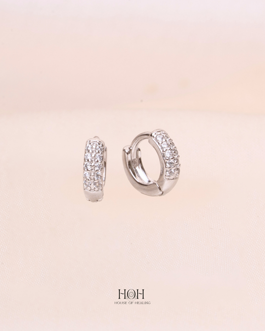 The Trio Pavé Huggie