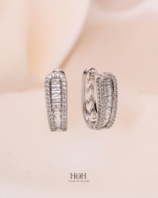 The Halo Baguette Hoop