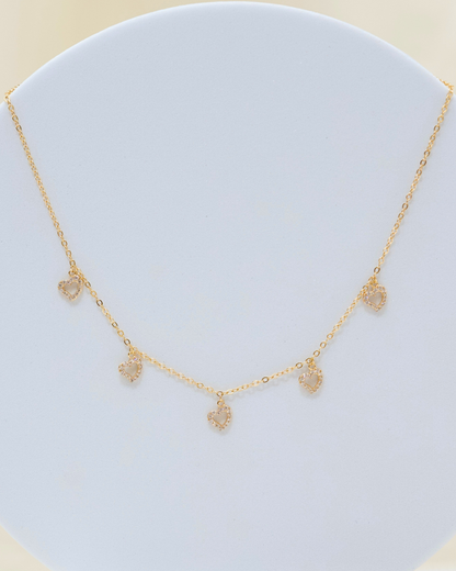 The Pavé Heart Drop Necklace