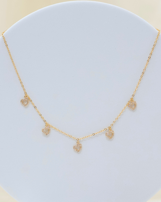 The Pavé Heart Drop Necklace