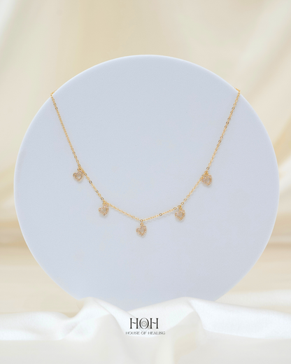 The Pavé Heart Drop Necklace