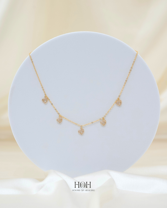 The Pavé Heart Drop Necklace