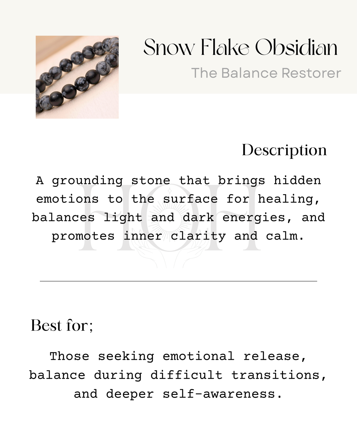 Snow Flake Obsidian